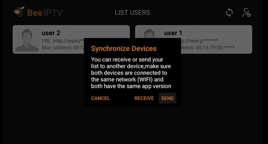 Synchronization Dialog